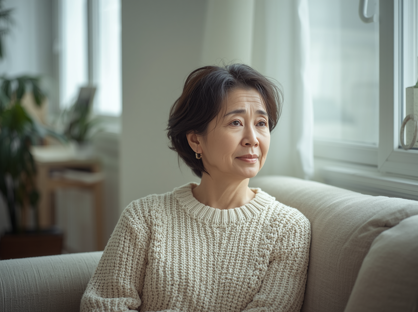 カレンダーを見て計画する女性